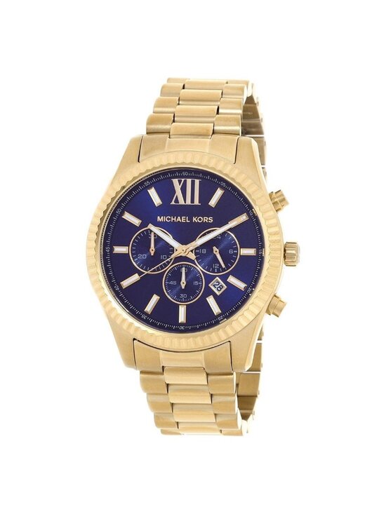 NWT Michael Kors Lexington Chronograph Quartz Blue Dial Men\'s Watch